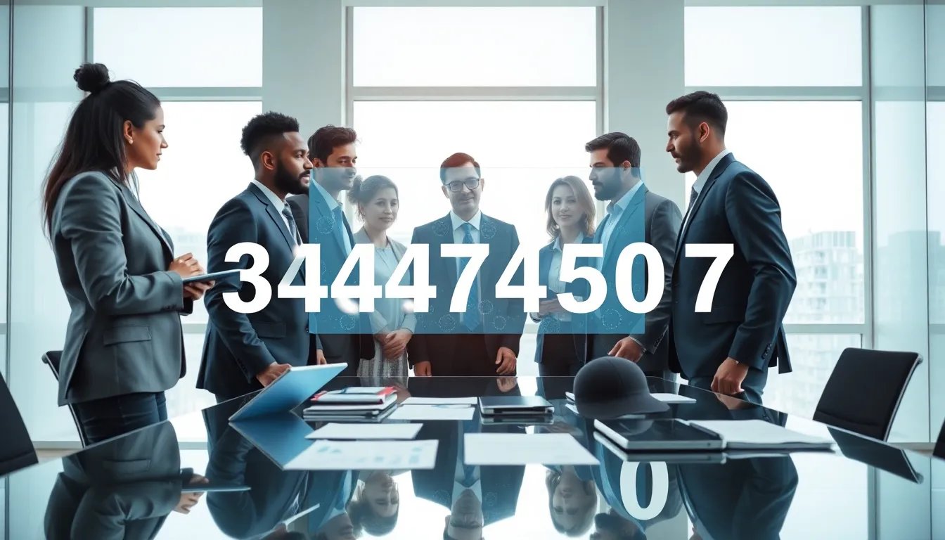 diverse team discussing numeric data in a modern office.